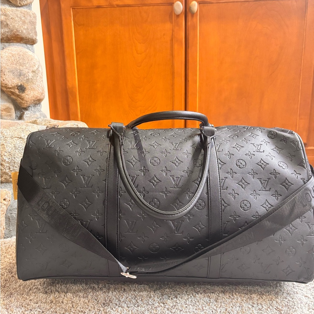 Louis Vuitton Black Duffel Bag with Monogram Eclipse